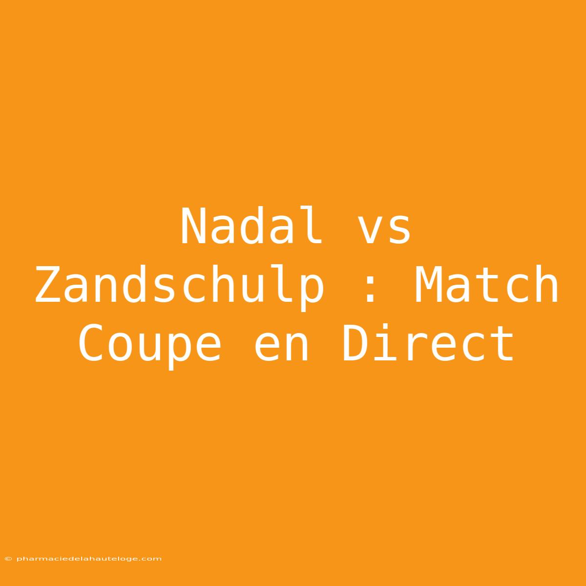 Nadal Vs Zandschulp : Match Coupe En Direct