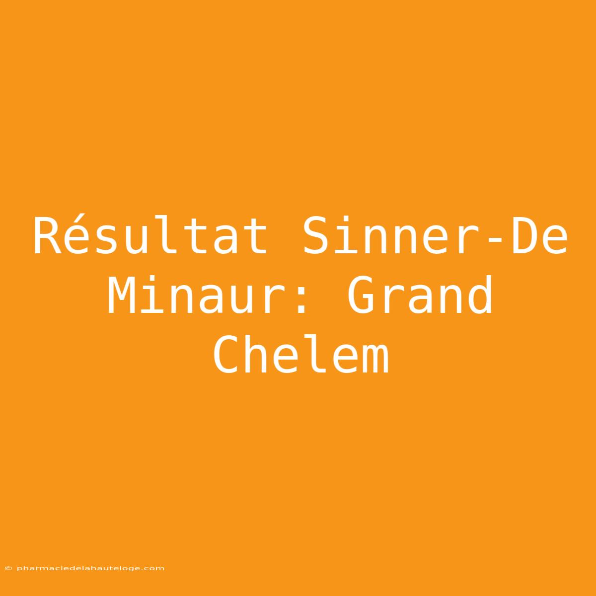 Résultat Sinner-De Minaur: Grand Chelem