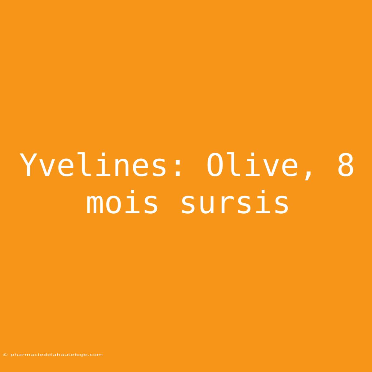 Yvelines: Olive, 8 Mois Sursis